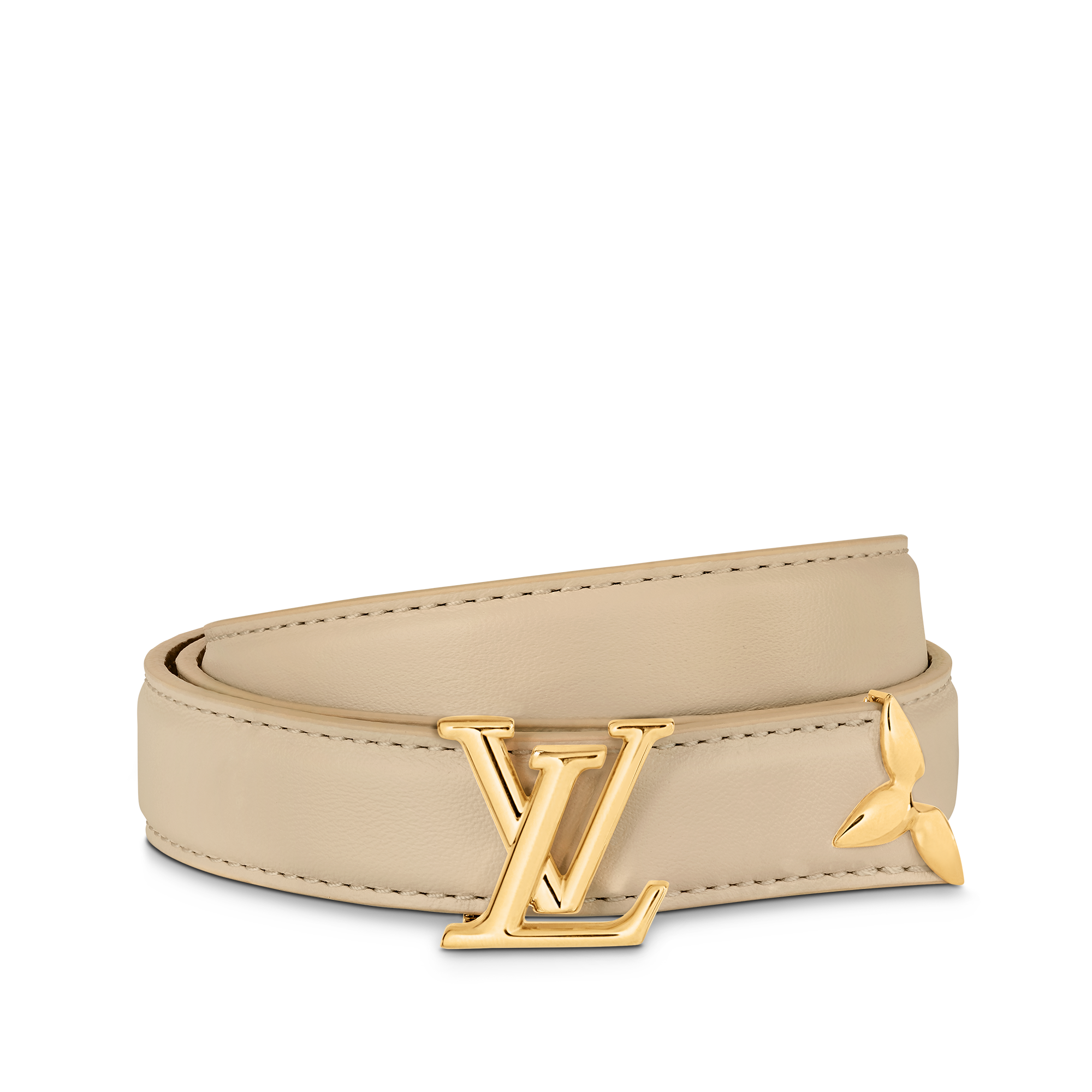 Pretty LV 20MM Reversible Belt Luxury Monogram Canvas Beige LOUIS